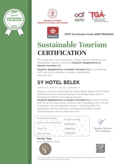 SY Hotels Sustainable Tourism Certification